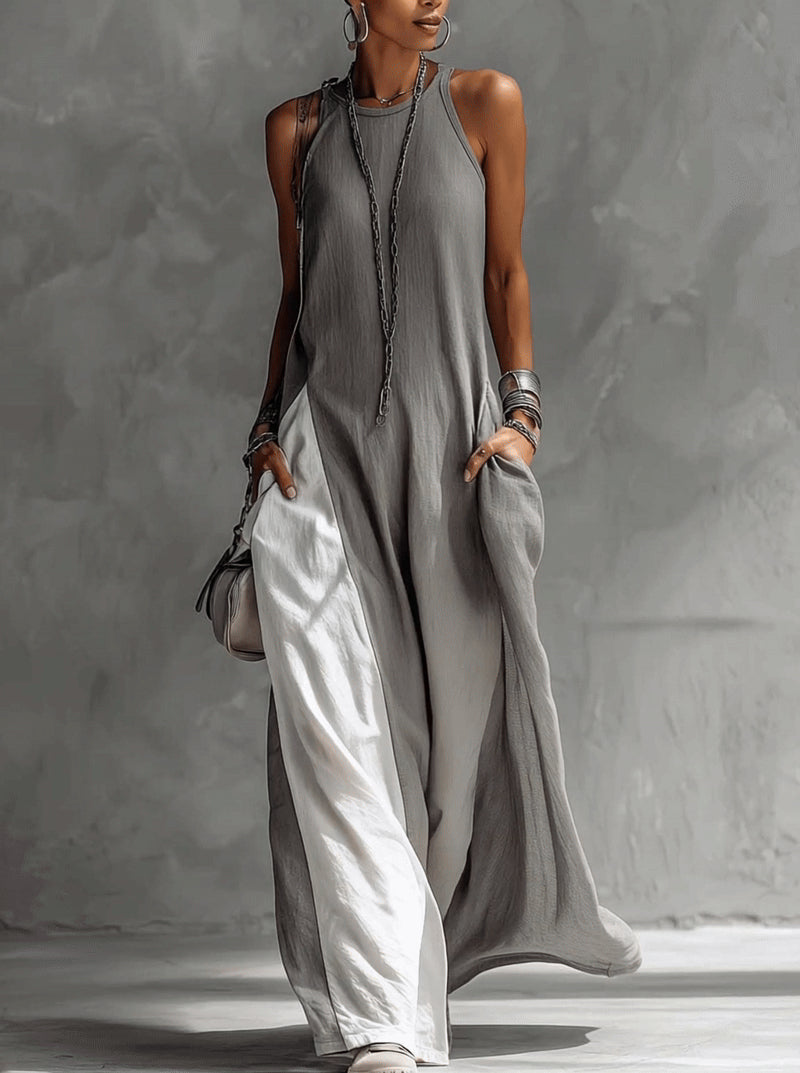 Grey Colour Maxi Dress