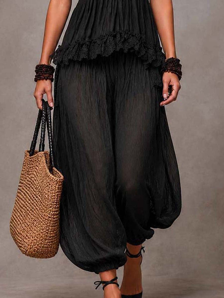 Black Bohemian V-Neck Set