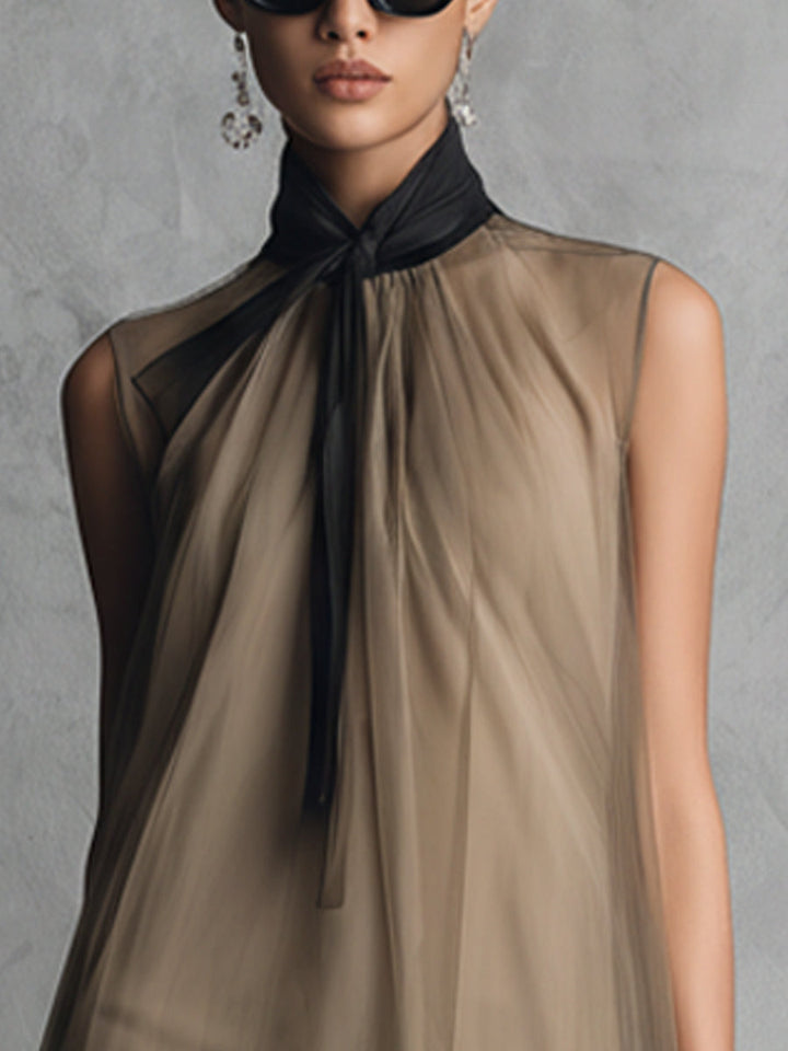 Draped dress in khaki