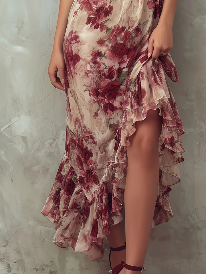Genevieve | Floral Ruffle Wrap Maxi Dress