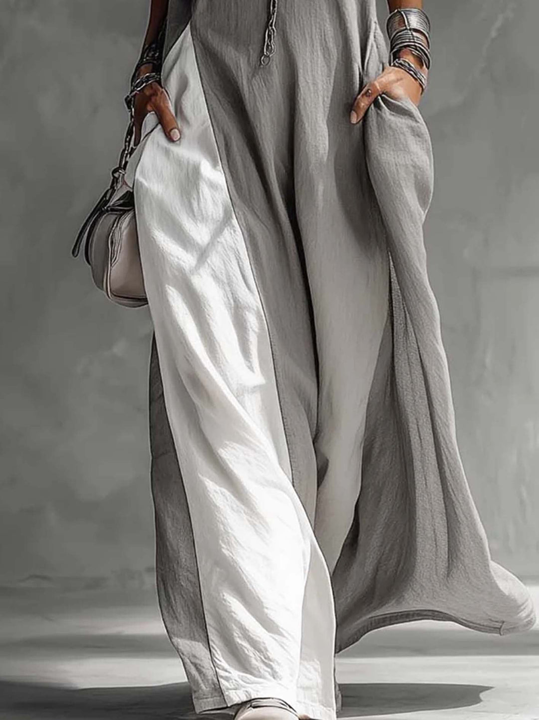 Grey Colour Maxi Dress
