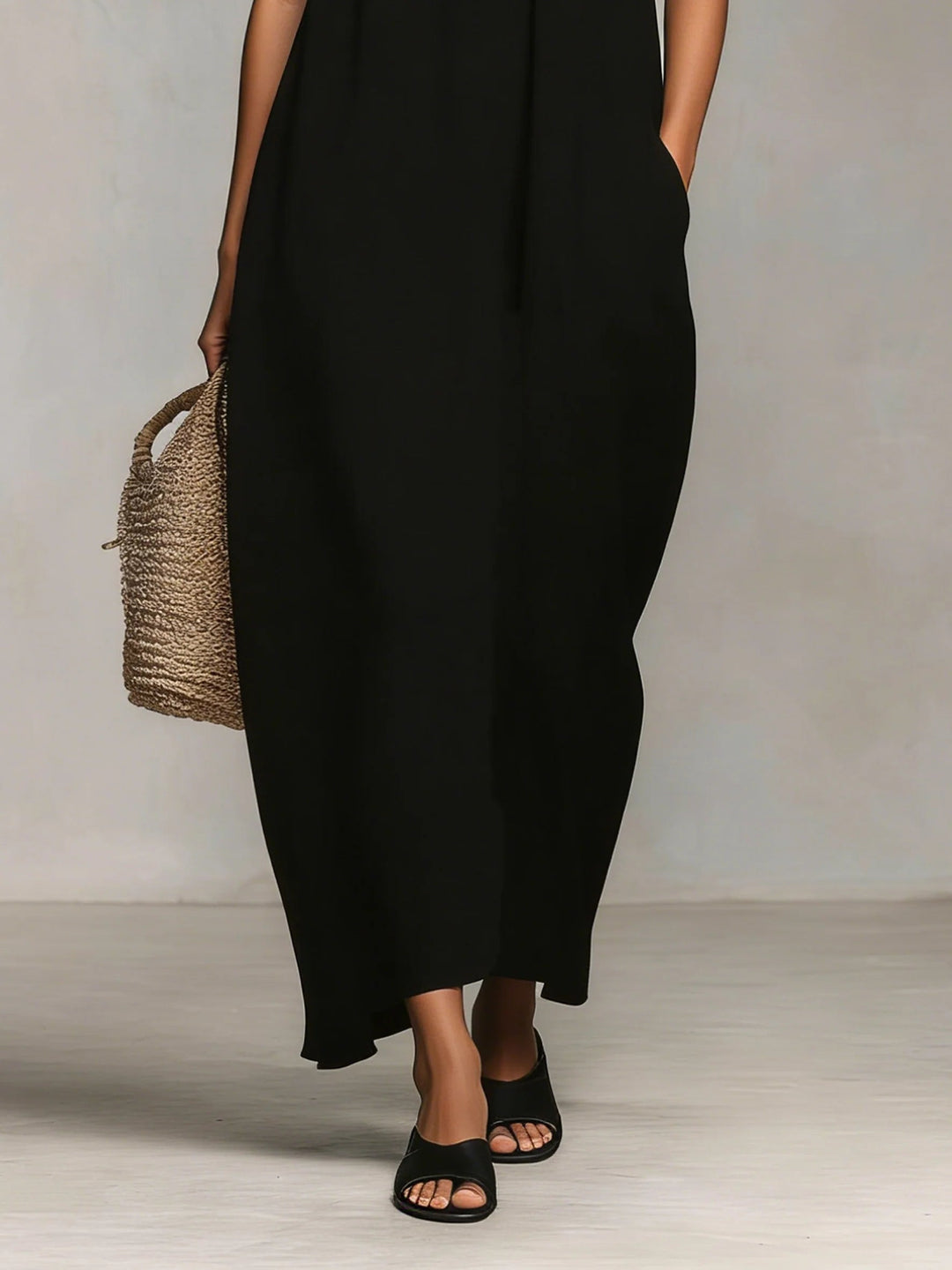 Mirelle™ | Maxi Dress with Colour Blocks and Thin Straps