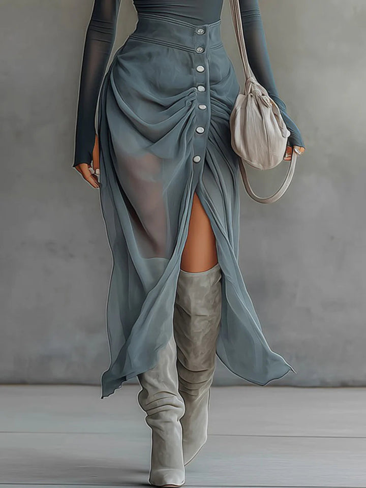 Asymmetrical Grey Set with Cut-Outs