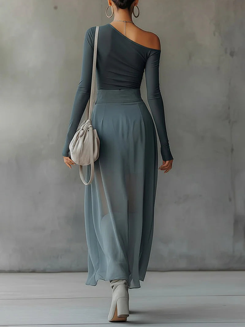 Asymmetrical Grey Set with Cut-Outs