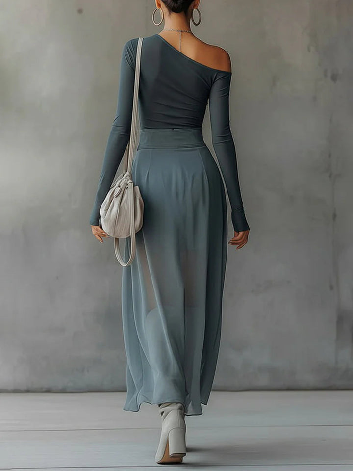 Asymmetrical Grey Set with Cut-Outs