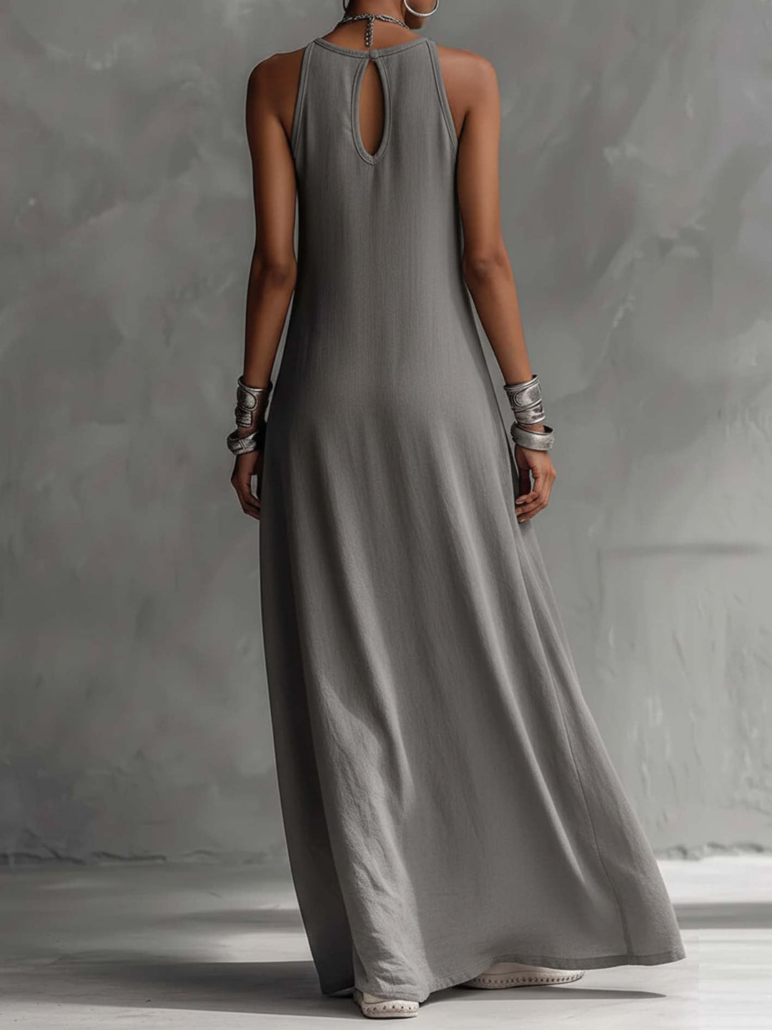 Grey Colour Maxi Dress