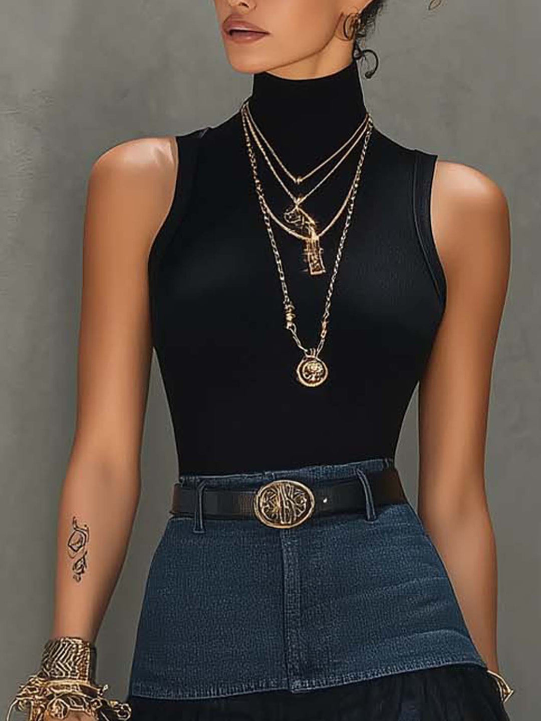 Denim and Mesh Set