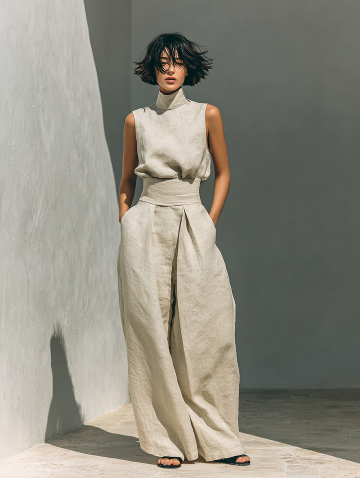 Maria | Sleeveless Top & Wide-Leg Trousers Set