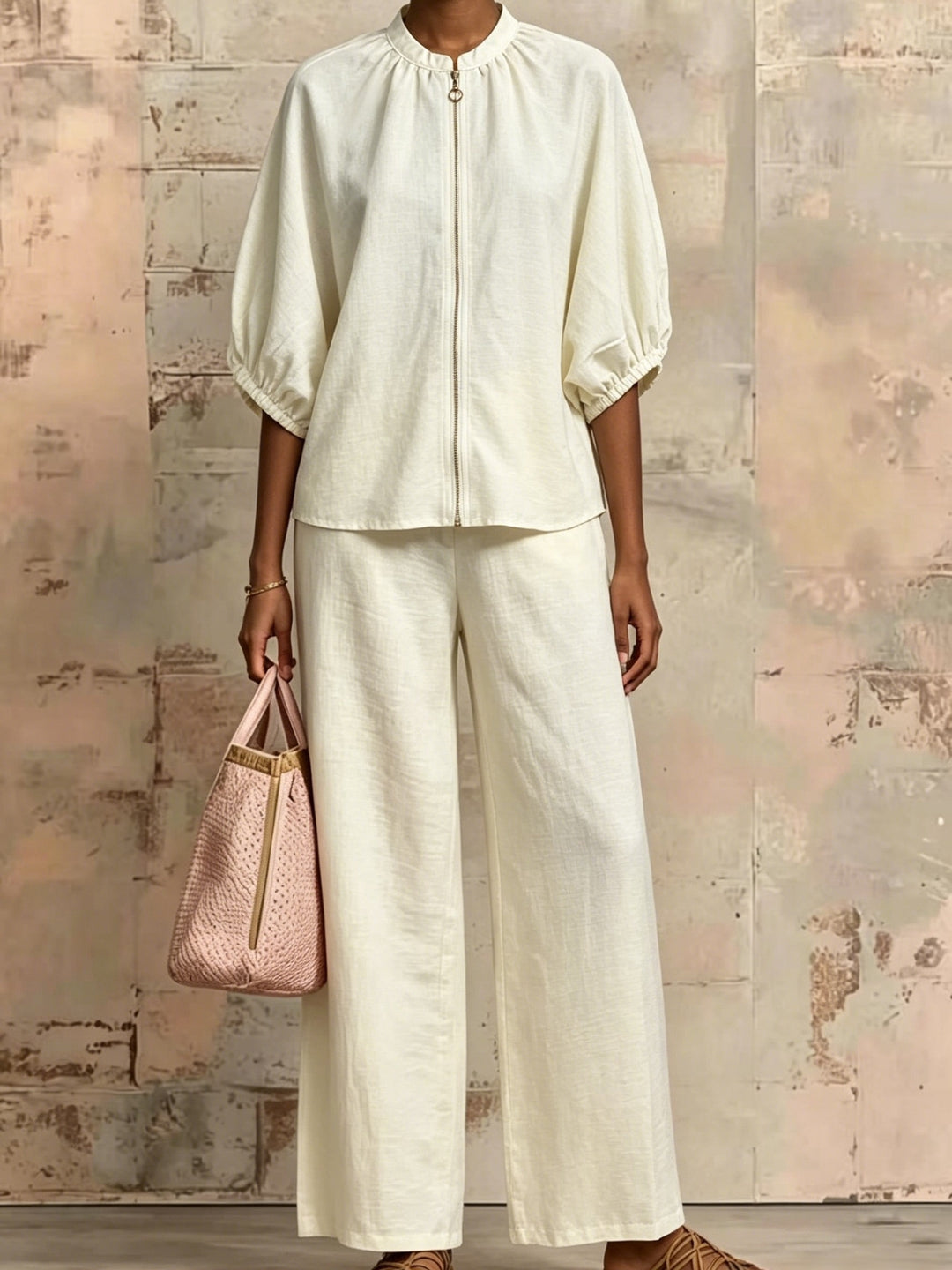 Sylvie | Linen-Look Zip Co-ord