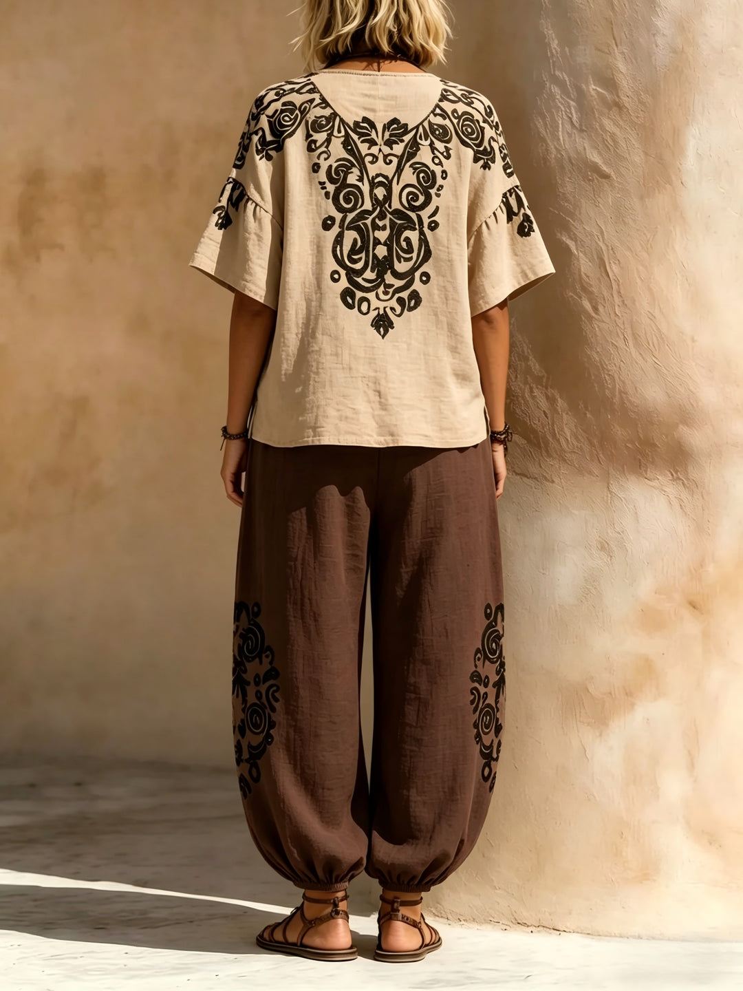 Wren | Ethnic Print Lantern Trouser Set