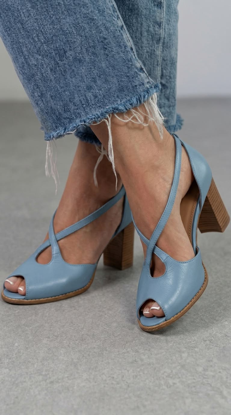 Elegant Pink Powder and Pink Open-Toe Sandals with Crossed Straps and Block Heel