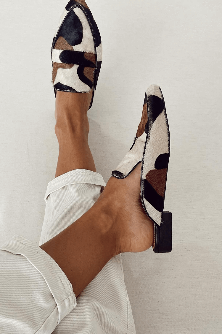 Patchwork loafers with rounded toe