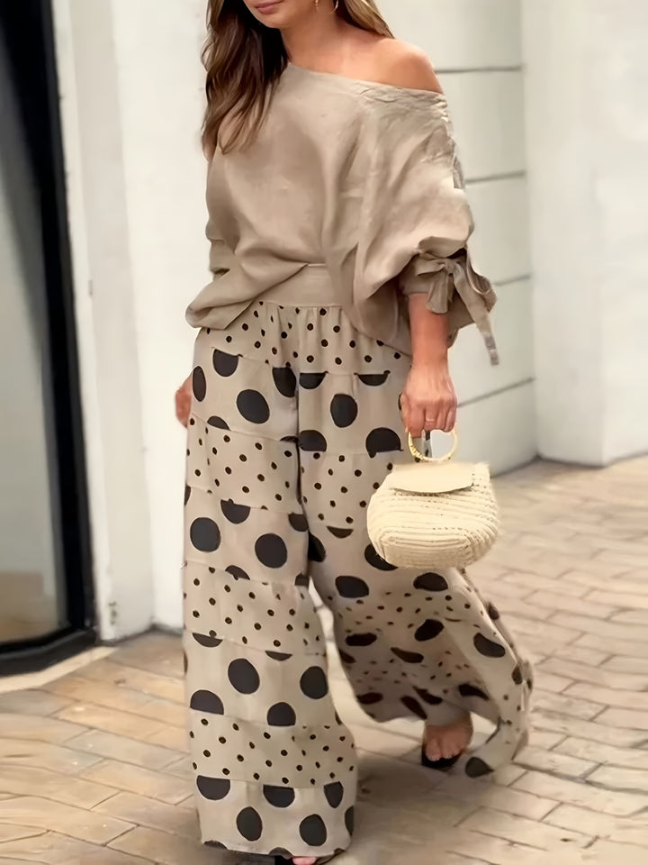 Delphine | Off-Shoulder Polka Dot Co-ord
