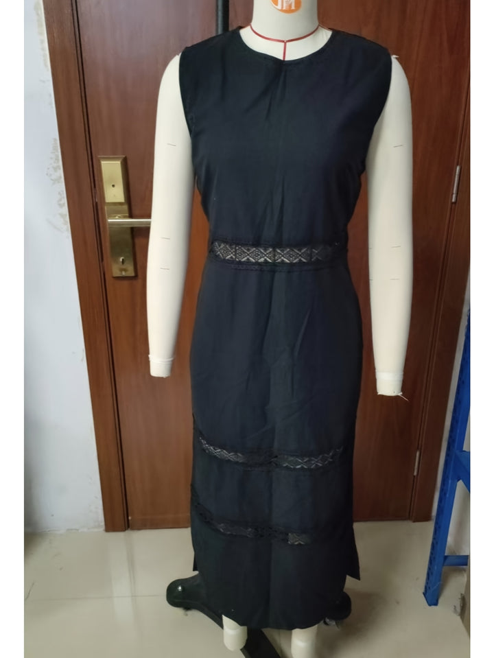 WY260310198 - Summer Sleeveless Long Dress for Women with Round Neck