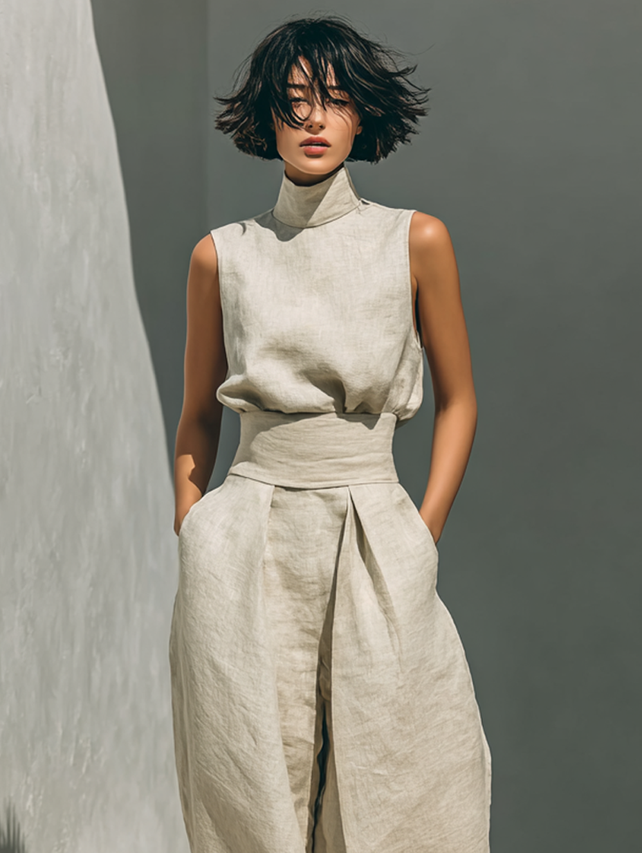 Maria | Sleeveless Top & Wide-Leg Trousers Set