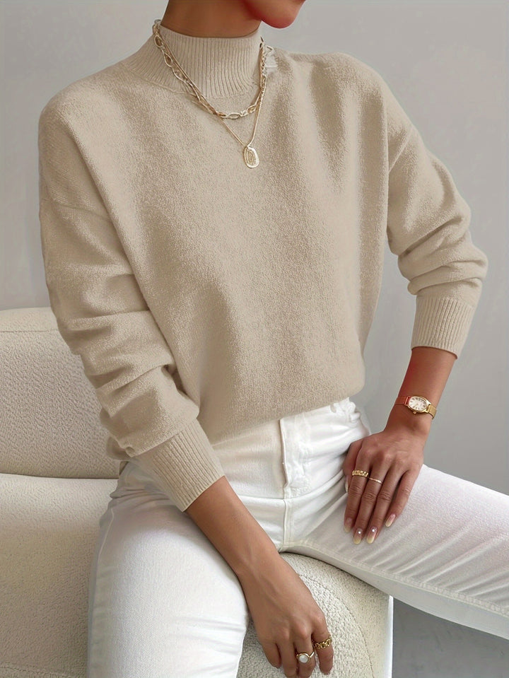 Petra | Mock Neck Drop Shoulder Sweater