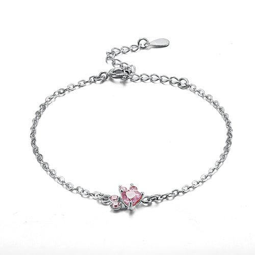 Rose Gold Paw Jewellery Set – 4 Pieces with Zirconia Heart (Ring, Necklace, Earrings, Bracelet)