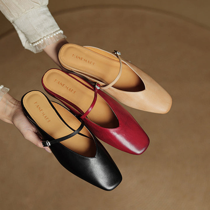 Carol | Mary Jane Mules with Square Toe