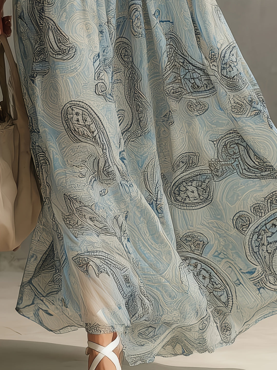 Simone | Paisley Print V-Neck Maxi Dress