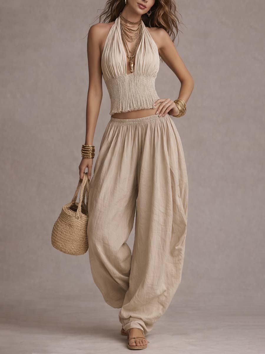 SOFIA | AMERICAN-STYLE TOP AND HAREM TROUSERS