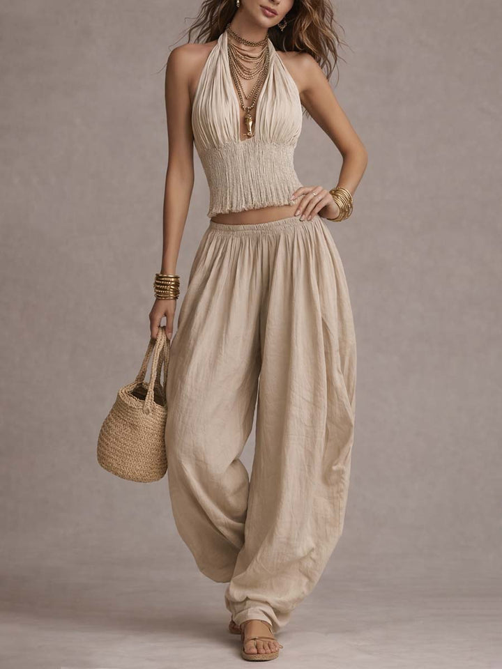 SOFIA | AMERICAN-STYLE TOP AND HAREM TROUSERS