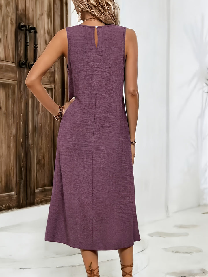 Marina | Sleeveless Midi Dress with Double Pockets