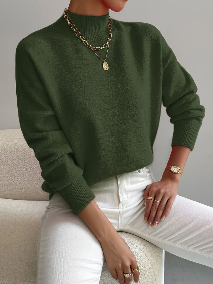 Petra | Mock Neck Drop Shoulder Sweater