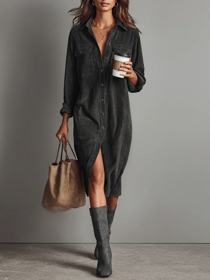 Cordelle™ | Double Chest Pocket Midi Dress