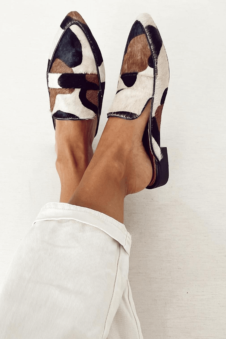 Patchwork loafers with rounded toe