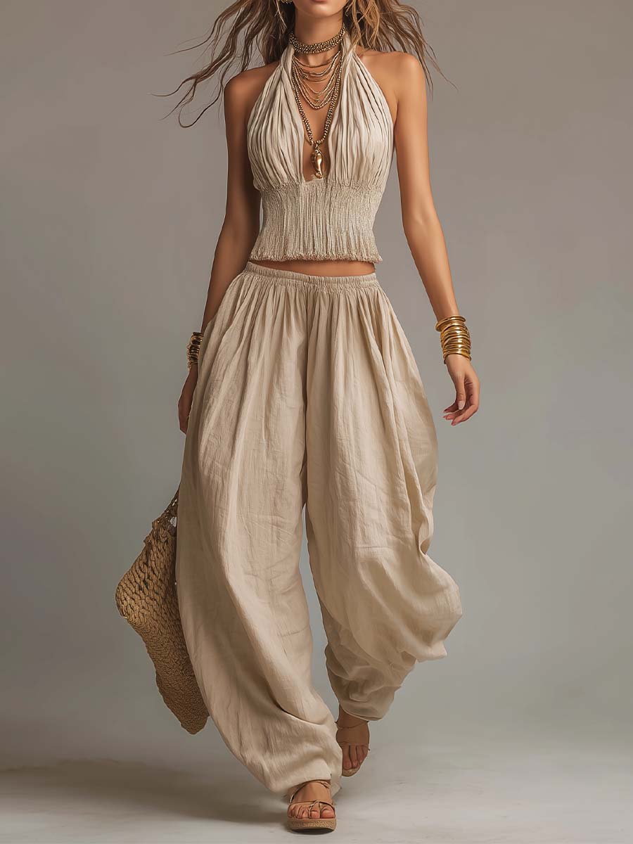 SOFIA | AMERICAN-STYLE TOP AND HAREM TROUSERS