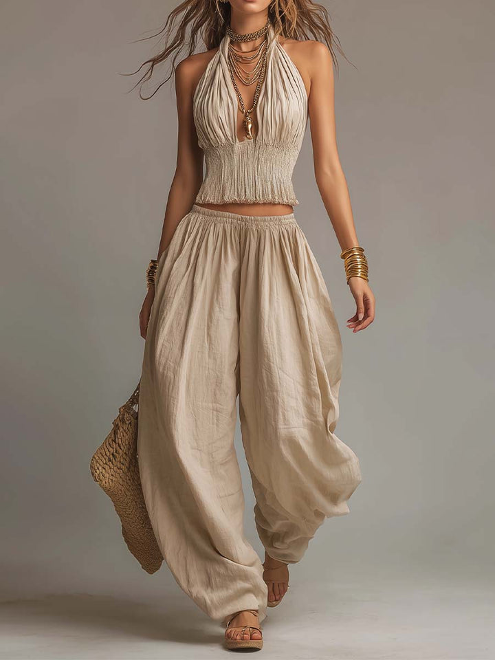 SOFIA | AMERICAN-STYLE TOP AND HAREM TROUSERS