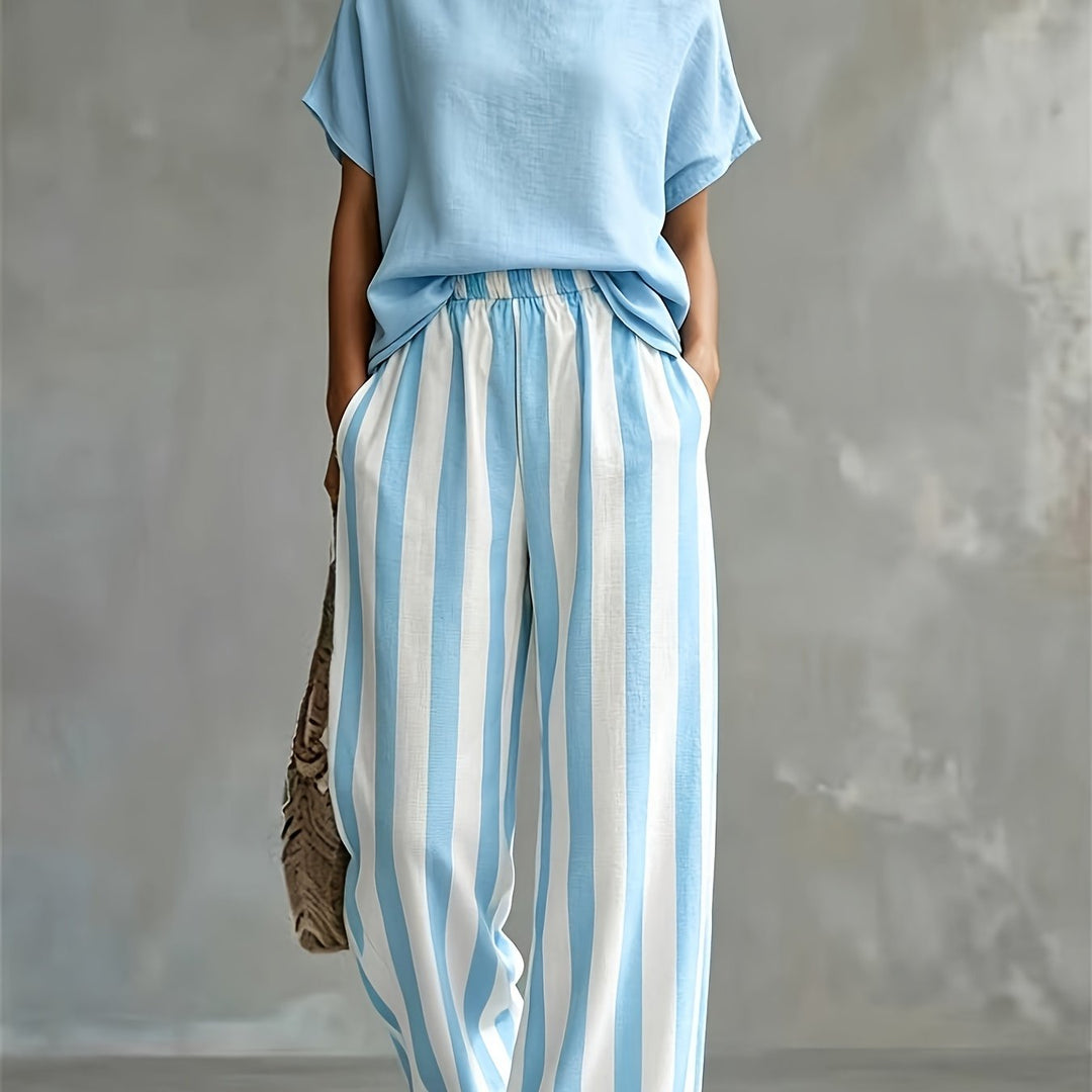Marnie | Round Neck Linen-Look Set