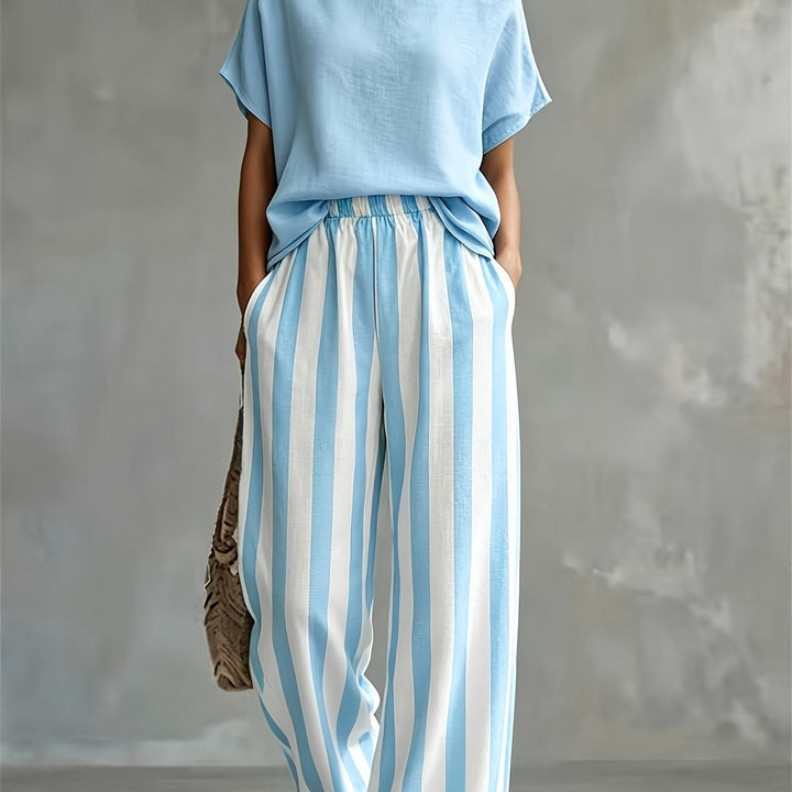 Marnie | Round Neck Linen-Look Set