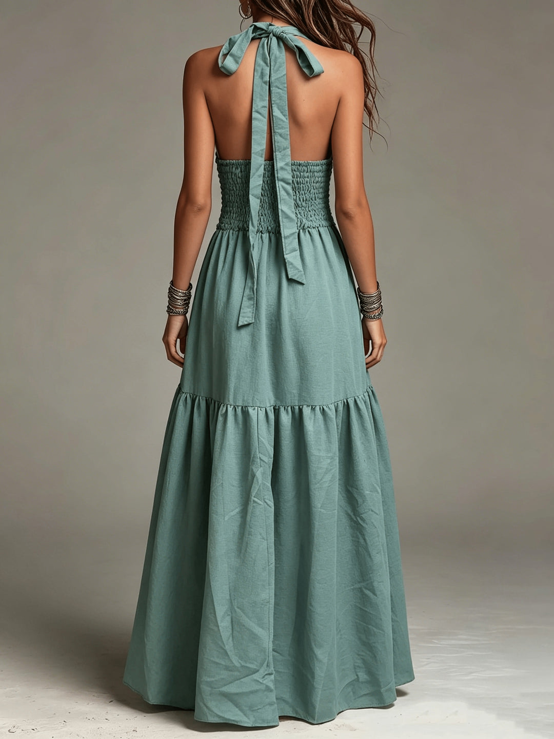 Wren | Halter Tiered Maxi Dress