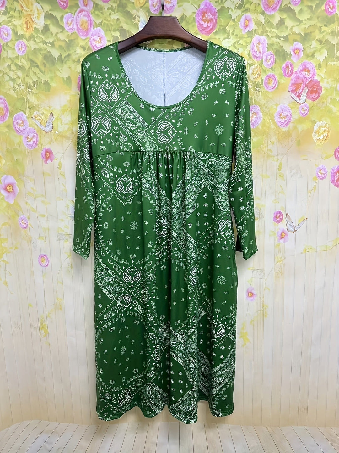 ELOWEN | CASUAL MIDI DRESS WITH LONG SLEEVES