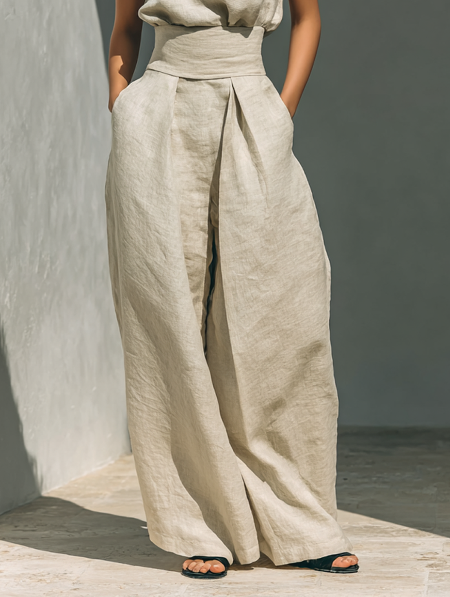 Maria | Sleeveless Top & Wide-Leg Trousers Set