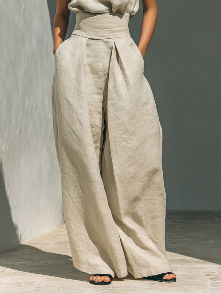 Maria | Sleeveless Top & Wide-Leg Trousers Set