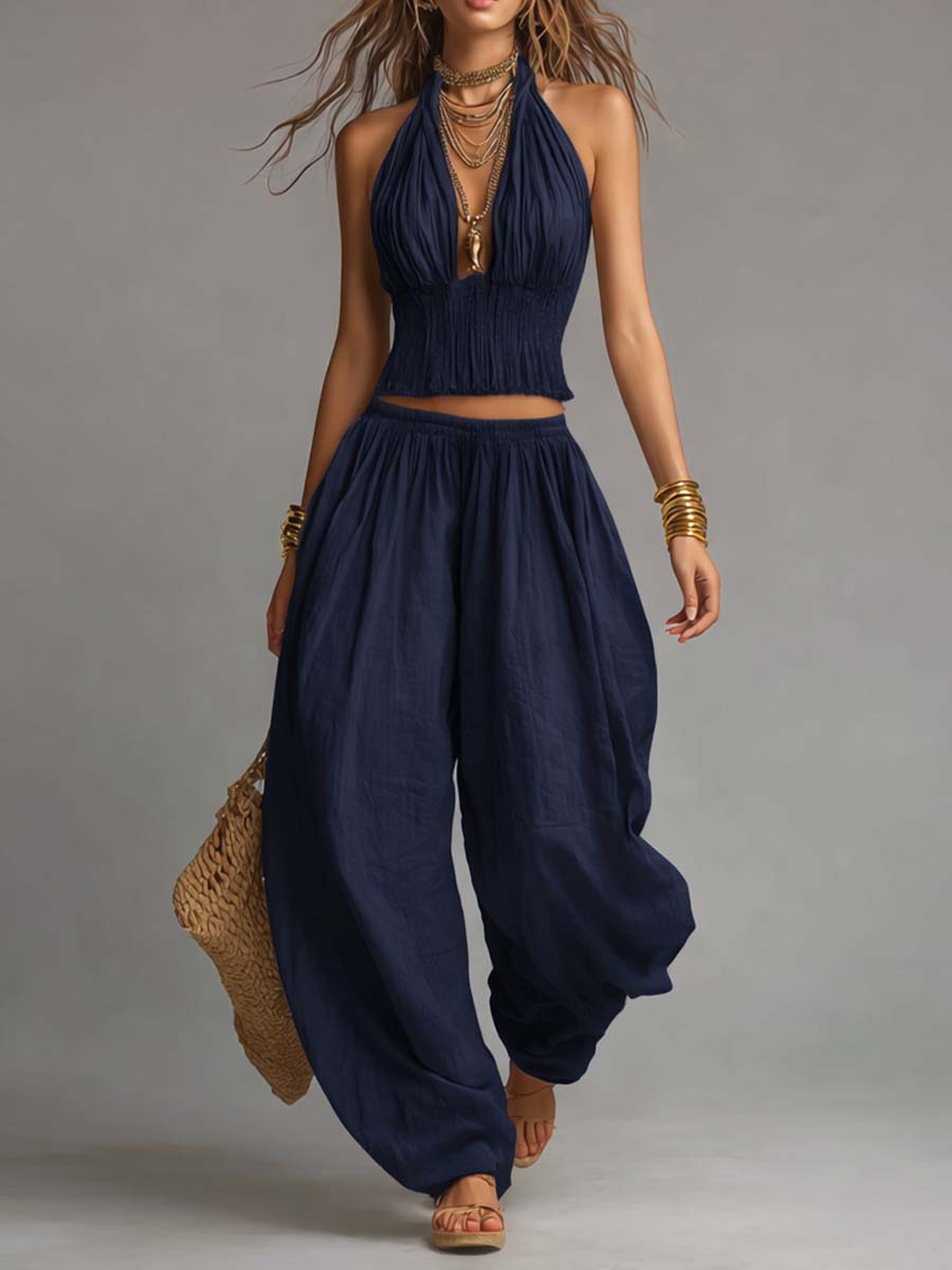 SOFIA | AMERICAN-STYLE TOP AND HAREM TROUSERS