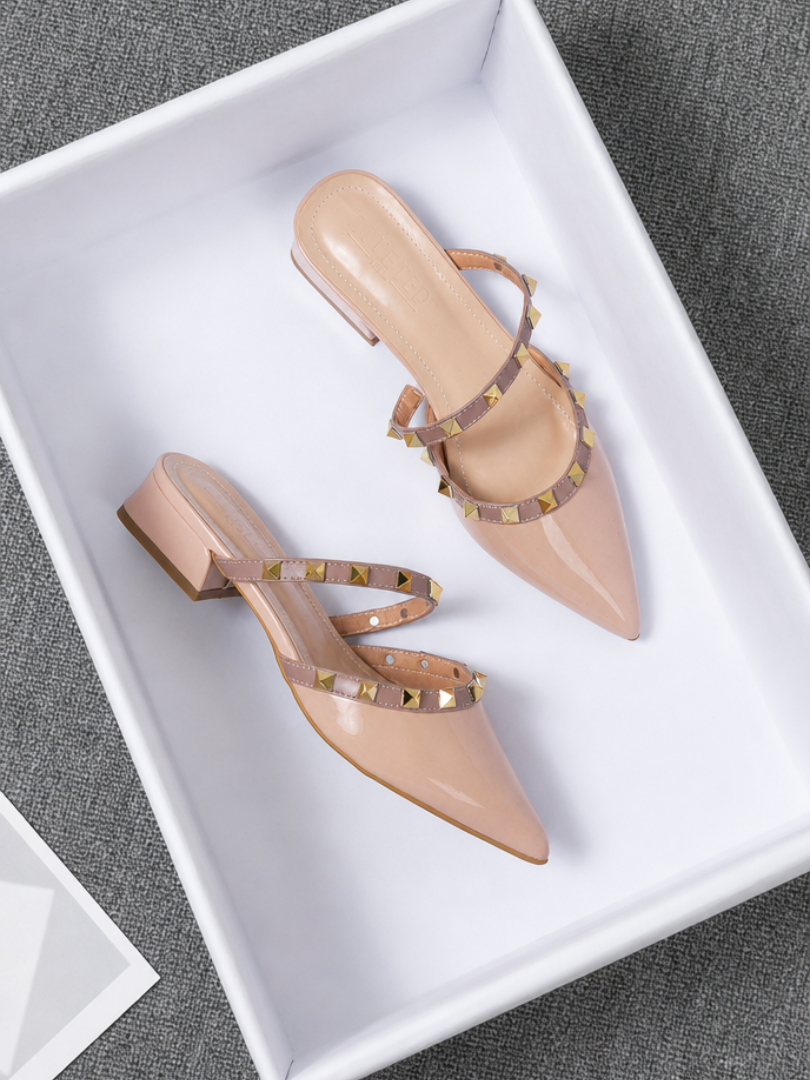 Anita | Pointed Mules with Studs