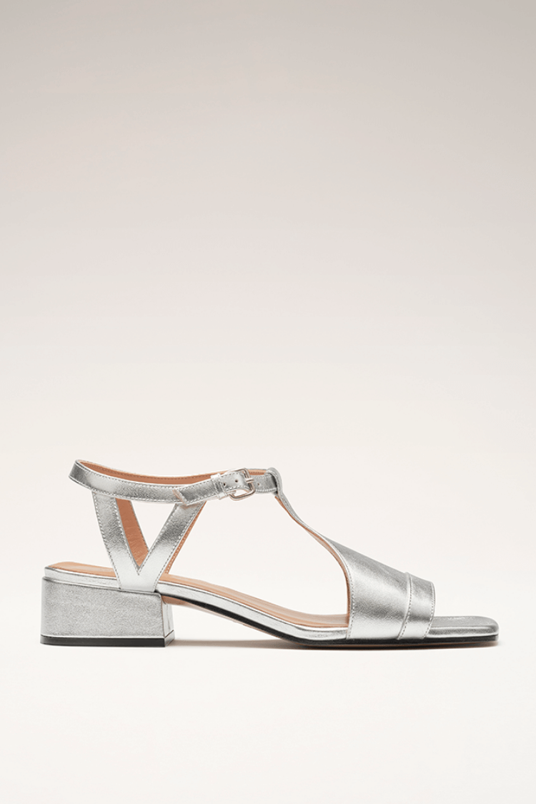 Cross Strap Sandals with Low Block Heel
