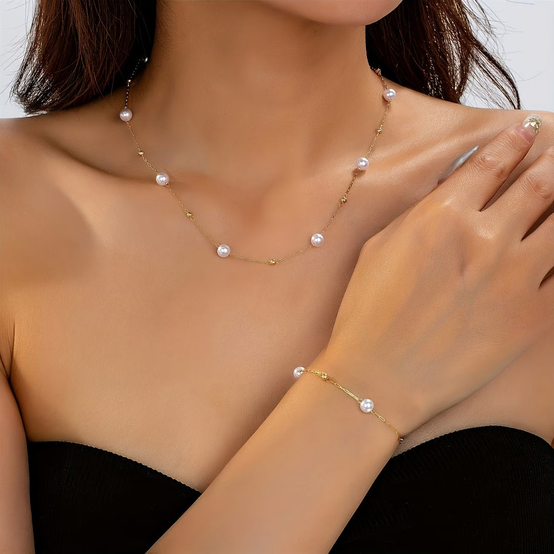Dainty Pearl Chain Jewellery Set