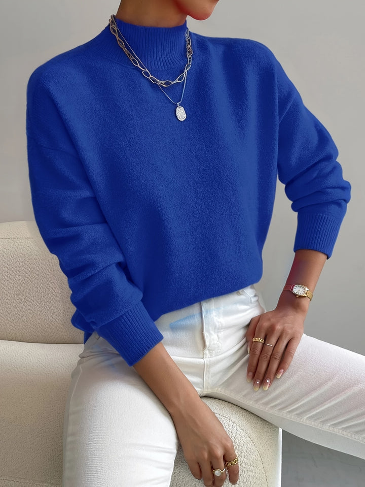 Petra | Mock Neck Drop Shoulder Sweater