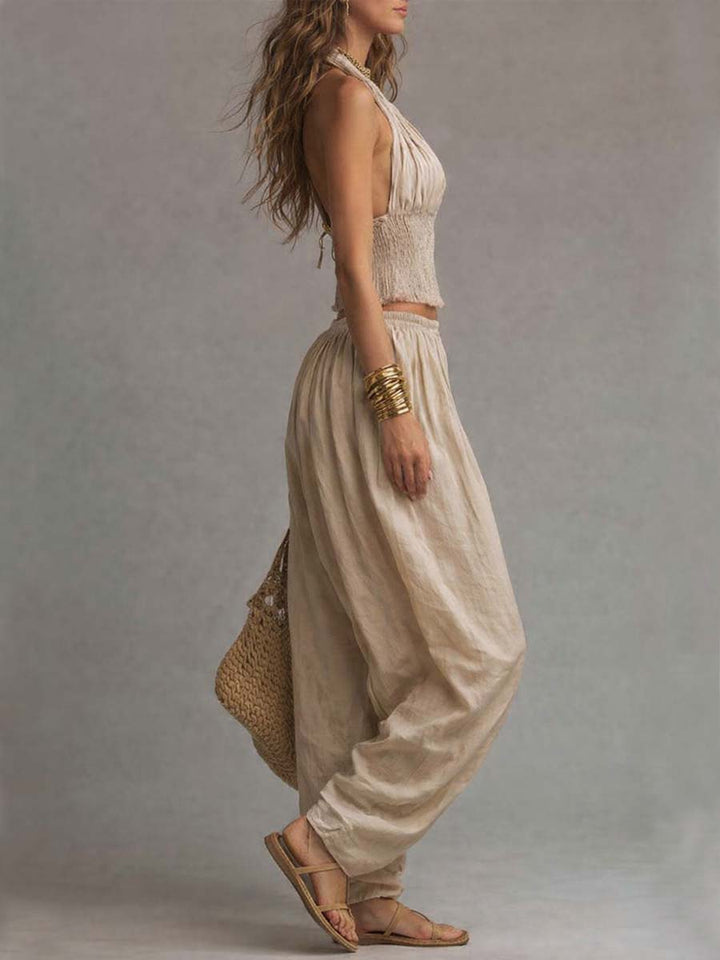 SOFIA | AMERICAN-STYLE TOP AND HAREM TROUSERS