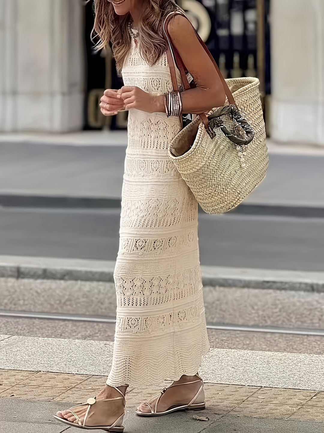 Ladies' Beach Dress, Beach Cover-Up, Swimsuit with Cut-Outs, Dress