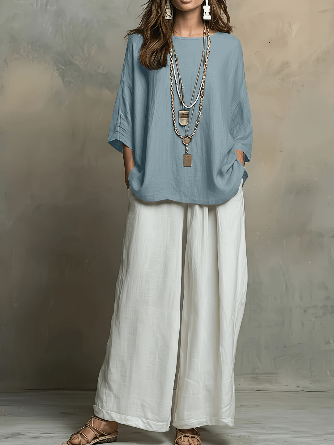 Talia | Colour-Block Wide-Leg Co-ord
