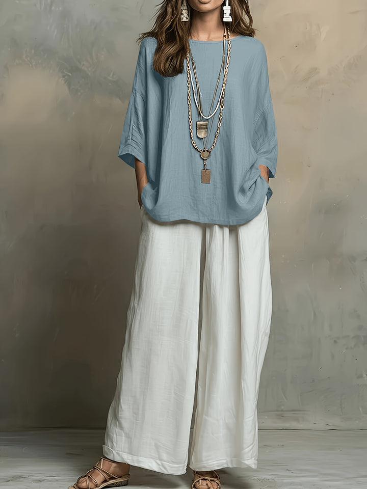 Talia | Colour-Block Wide-Leg Co-ord