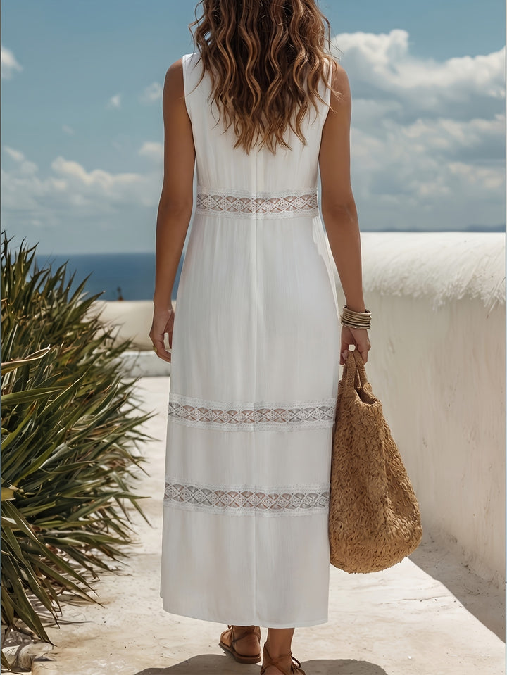 WY260310198 - Summer Sleeveless Long Dress for Women with Round Neck