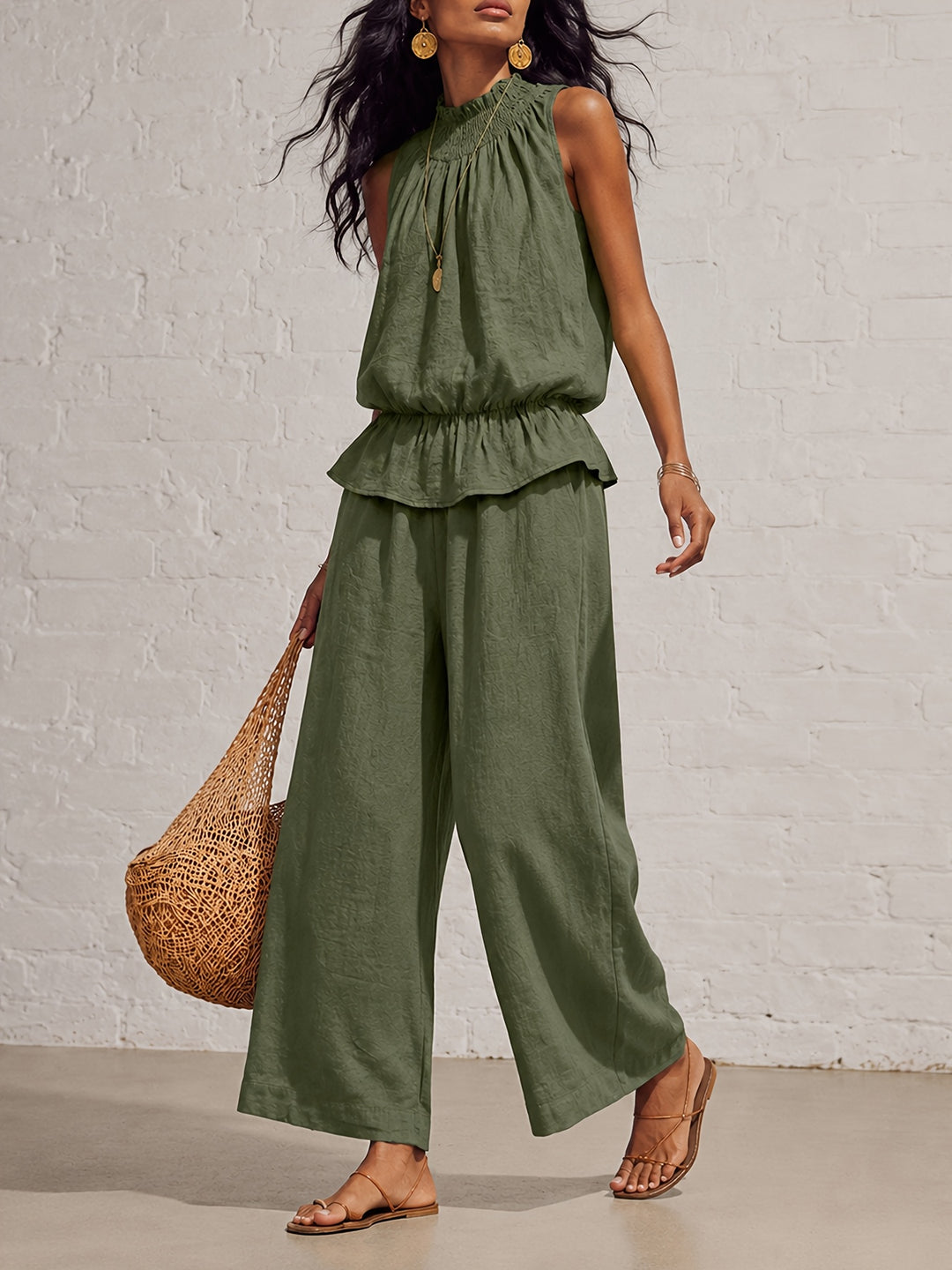 Rosario | Smocked Wide Leg Two-Piece Set