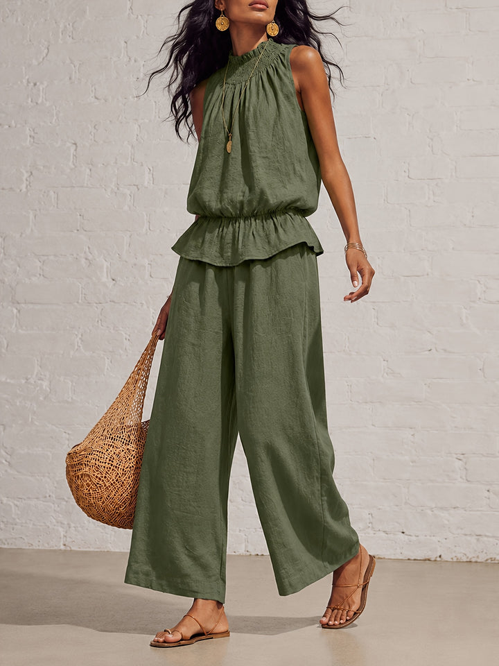 Rosario | Smocked Wide Leg Two-Piece Set