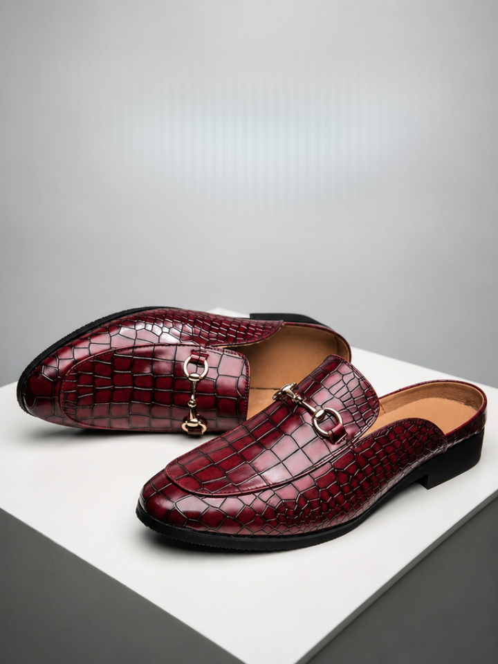 Marianna | Mules Moccasin Crocodile Effect